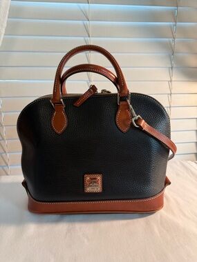 Dooney & Bourke Black Pebble Grain Zip Zip Satchel